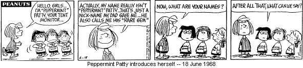 Peppermint Patty introduces herself